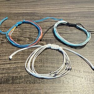 Set of 3 Colorful String Adjustable Anklets